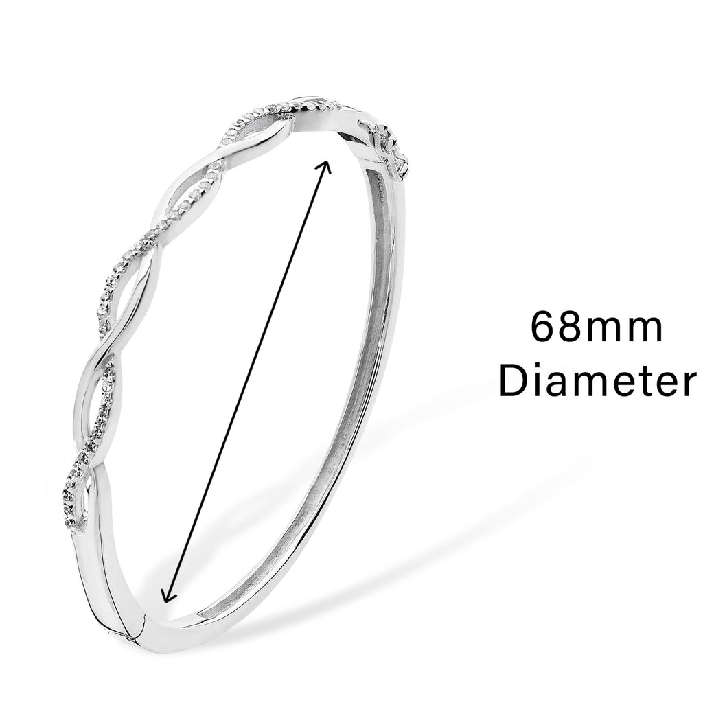 Sterling Silver Infinity Weave Bracelet - Hypoallergenic Ladies Jewellery by Aeon- 68mm * 4mm