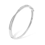 Sterling Silver Plait Style Bangle - Hypoallergenic Jewellery for Women - 70mm * 4mm