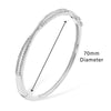 Sterling Silver Plait Style Bangle - Hypoallergenic Jewellery for Women - 70mm * 4mm