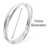 Sterling Silver Treble Style Bangle.  Hypoallergenic Gift for women by Aeon - 71mm * 9mm