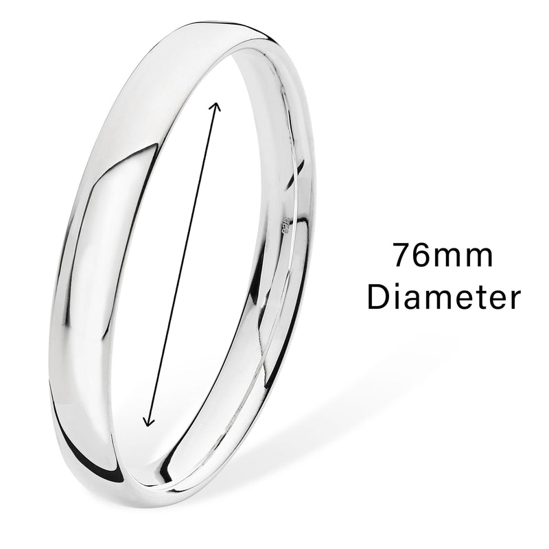 Sterling Silver Heavy Bangle.  Hypoallergenic Gift for women by Aeon - 76mm * 10mm