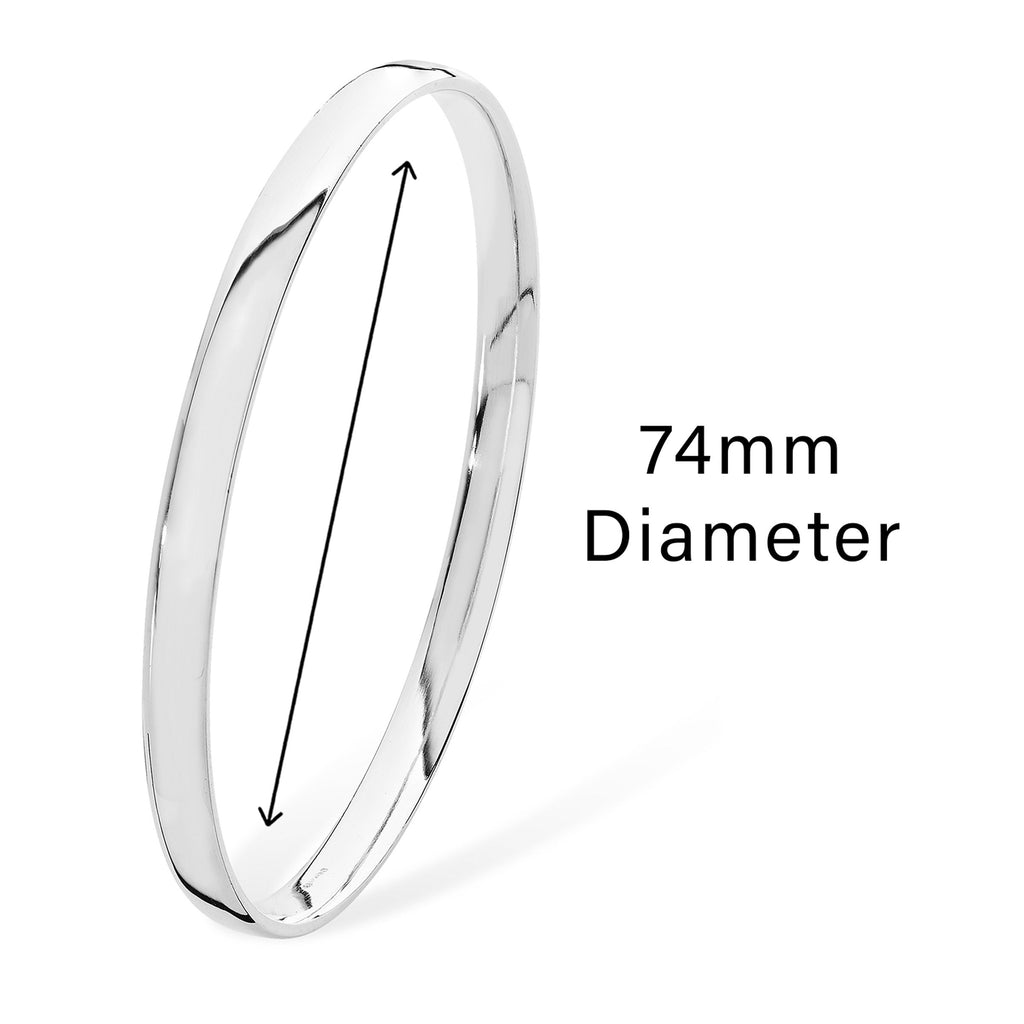 Sterling Silver Solid Bangle - Hypoallerganic ladies Jewellery by Aeon - 74mm * 5mm