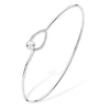 Sterling Silver White Cubic Zirconia Open Teardrop Bangle - Hypoallergenic Jewellery for Women and Girls -  66mm * 1mm