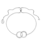 Sterling Silver Fully Adjustable Interlocking Circle Bracelet. Hypoallergenic Jewellery for women by Aeon