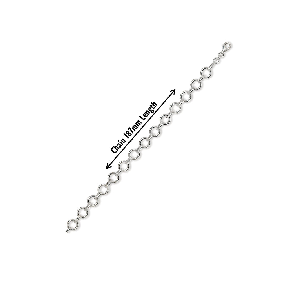 Sterling Silver Interlinking Circles Bracelet - Hypoallergenic jewellery for ladies - 187mm * 8mm