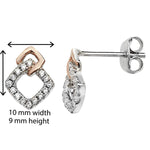 Rose Gold Plated Interlinked Square Drop Earring  - Hypoallergenic Sterling Silver Jewellery for Women