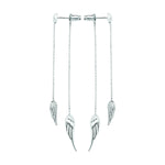 Double Angel Wings Silver Drop Earrings - Hypoallergenic Silver Jewellery for women by Aeon