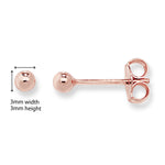 Sterling Silver Ball Stud Earrings With Rose Gold Plating. Hypoallergenic Sterling Silver Earrings for women by Aeon