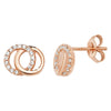 Rose Gold Plated Interlinked Circle Drop Earring - Hypoallergenic Sterling Silver Jewellery for Women