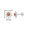 Sterling Silver Daisy Earrings, with Rose Gold Plated Floral Head