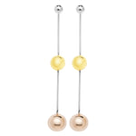 Sterling Silver 3  Silver Ball Drop Earring - Hypoallergenic Silver Jewellery for women by Aeon- 60mm * 9mm