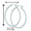 Sterling Silver Oval Sleeper Hoop Earrings - Hypoallergenic Jewellery for Ladies