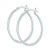 Sterling Silver Oval Sleeper Hoop Earrings - Hypoallergenic Jewellery for Ladies