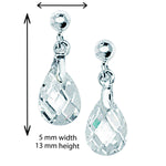 Sterling Silver Pear Drop Cubic Zirconia Earrings - Hypoallergenic Silver Jewellery for women by Aeon