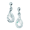 Sterling Silver Pear Drop Cubic Zirconia Earrings - Hypoallergenic Silver Jewellery for women by Aeon