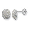 Oval Pave Set Synthetic Pearl & Cubic Zirconia Earrings. Hypoallergenic Sterling Silver Earrings for women by Aeon