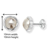 Sterling Silver Pearl Circular Earrings .  Hypoallergenic Sterling Silver Earrings for women by Aeon