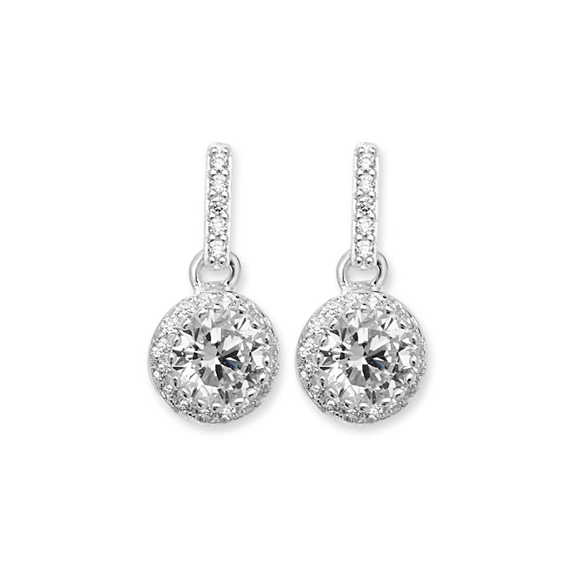 Sterling Silver Cubic Zirconia Drop Earring. Hypoallergenic Silver Jewellery for women by Aeon