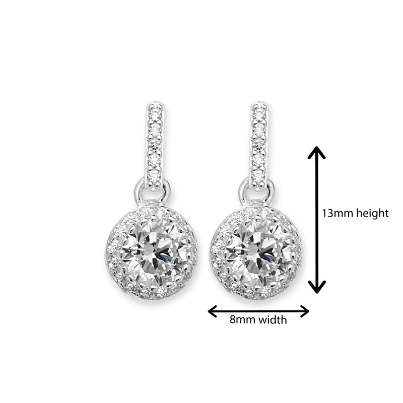 Sterling Silver Cubic Zirconia Drop Earring. Hypoallergenic Silver Jewellery for women by Aeon