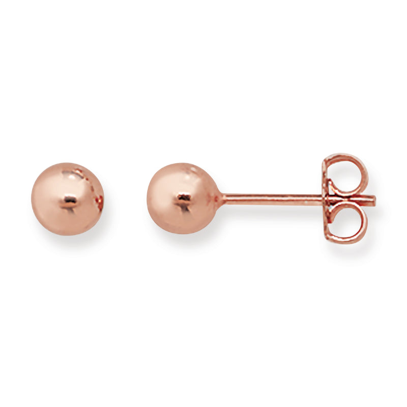 Sterling Silver Ball Stud Earrings With Rose Gold Plating. Hypoallergenic Sterling Silver Earrings for women by Aeon