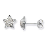 Oval Pave Set Pearl & Cubic Zirconia Star Earrings. Hypoallergenic Sterling Silver Earrings for women by Aeon