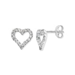 Sterling Silver Heart Earrings Studs. Hypoallergenic Sterling Silver Earrings for women