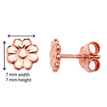 Aeon Sterling Silver Rose Gold Flower Drop Earring - Hypoallergenic Sterling Silver Jewellery for Women - Elegant Style Unique Durable Style - 7mm * 7mm