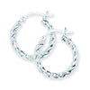 20mm Sterling Silver Twist Hoop Sleeper Earrings - Hypoallergenic Jewellery for Ladies by Aeon