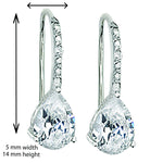 Sterling Silver Pear Drop Cubic Zirconia Earrings - Hypoallergenic Sterling Silver Jewellery for Ladies by Aeon