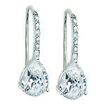 Sterling Silver Pear Drop Cubic Zirconia Earrings - Hypoallergenic Sterling Silver Jewellery for Ladies by Aeon