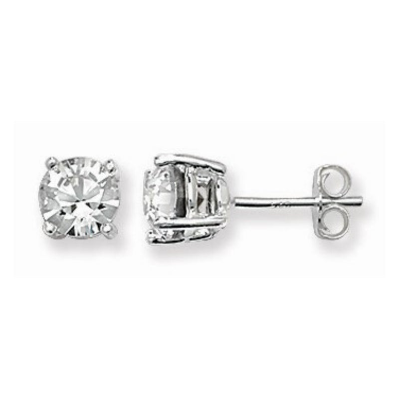 Sterling Silver Swarovski Crystal Stud 6mm Earrings