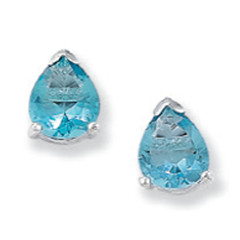 Blue Cubic Zirconia Teardrop Earrings. Hypoallergenic Sterling Silver Earrings for women by Aeon