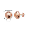 Sterling Silver Rose Gold Plated 10mm Half Ball Stud Earring