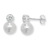 Pearl Drop Earrings With Cubic Zirconia's. Hypoallergenic Sterling Silver Earrings for women by Aeon