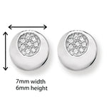 Sterling Silver Pave Set Stud Earrings.  Hypoallergenic Silver Earrings For Women