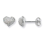 Sterling Silver Pearl Heart Cubic Zirconia Earring.Hypoallergenic Sterling Silver Earrings for women by Aeon