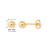 Sterling Silver with Gold Plating 5mm Ball Stud Earring