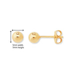 Sterling Silver with Gold Plating 5mm Ball Stud Earring