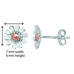 Kids Daisy Floral Earrings - Hypoallergenic Sterling Silver Earring for Women and Girls - 6mm * 7mm