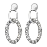 Sterling Silver Interlinked Cubic Zirconia Earrings - Hypoallergenic Sterling Silver Jewellery for Ladies by Aeon