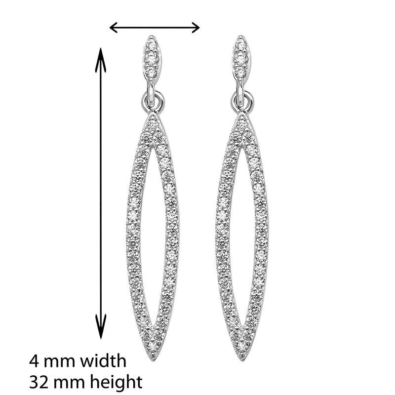 Sterling Silver Bridal Earrings - Hypoallergenic Silver Jewellery for women by Aeon and Girls