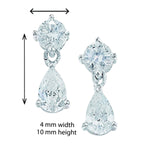 Sterling Silver Pear Drop Cubic Zirconia Earrings - Hypoallergenic Silver Jewellery for women by Aeon