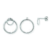 Sterling Silver Open Circles Jacket Earrings. Hypoallergenic Sterling Silver Earrings for Women