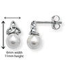 Sterling Silver Celtic Pearl Drop Earrings. 11mm * 6mm 925 Hypoallergeneric  Pearl Celtic Drop Earrings For Women