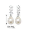 Sterling Silver Synthetic Pearl and Cubic Zirconia Drop Earrings.  Hypoallergenic Silver Jewellery for women by Aeon