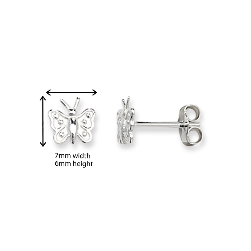 Kids Butterfly Stud Earring. Hypoallergenic Sterling Silver Earrings for kids