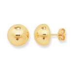 Sterling Silver Half Ball Stud Earrings With Gold Plating. Hypoallergenic Sterling Silver Earrings for women by Aeon