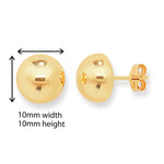 Sterling Silver Half Ball Stud Earrings With Gold Plating. Hypoallergenic Sterling Silver Earrings for women by Aeon