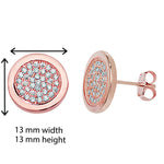 Rose Gold Plated Pave Set Drop Earring - Hypoallergenic Sterling Silver Jewellery for Women