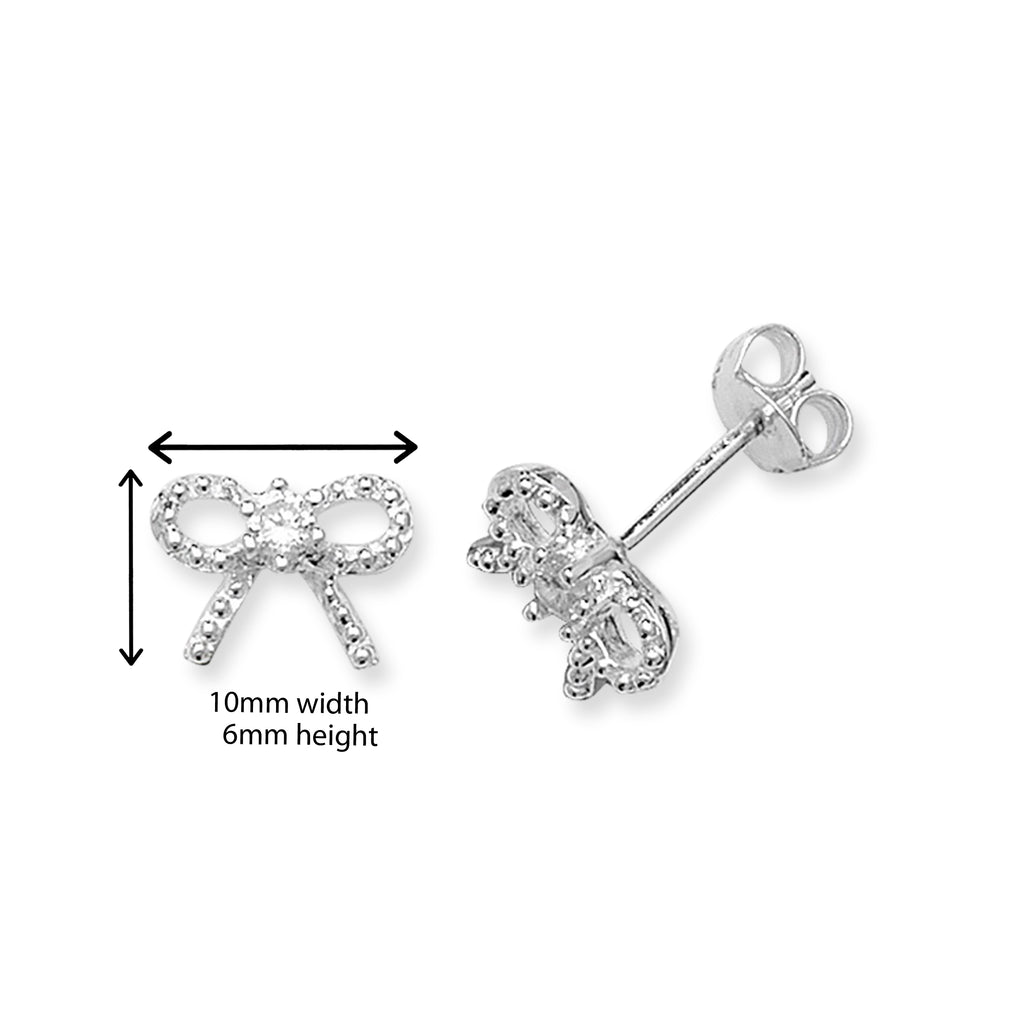 Kids Bow Earrings. Hypoallergenic Sterling Silver Earrings for kids